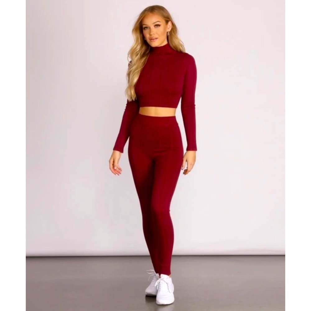 Burgundy Open Back Crop Top